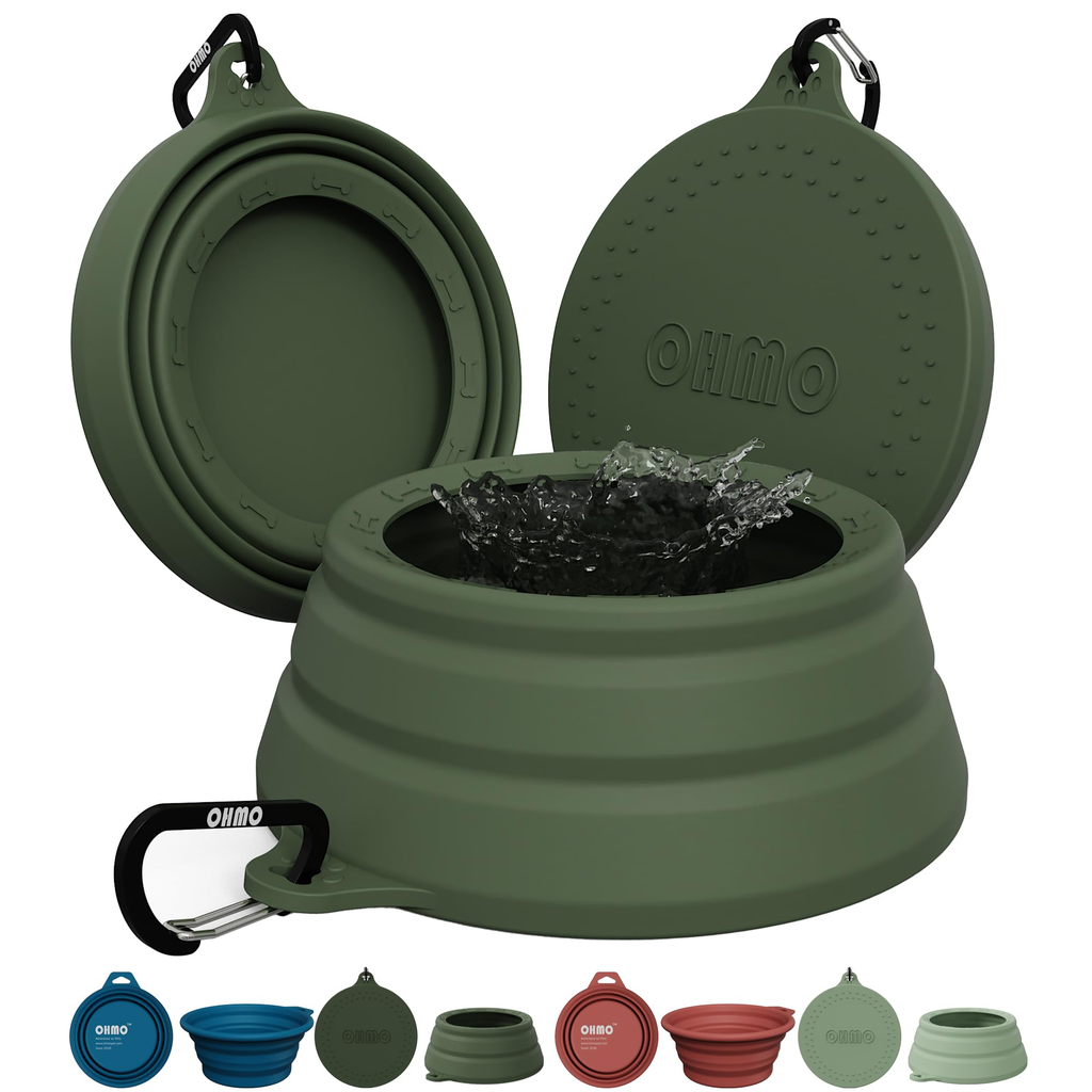 Waterproof Collapsible Dog Bowl - Beige